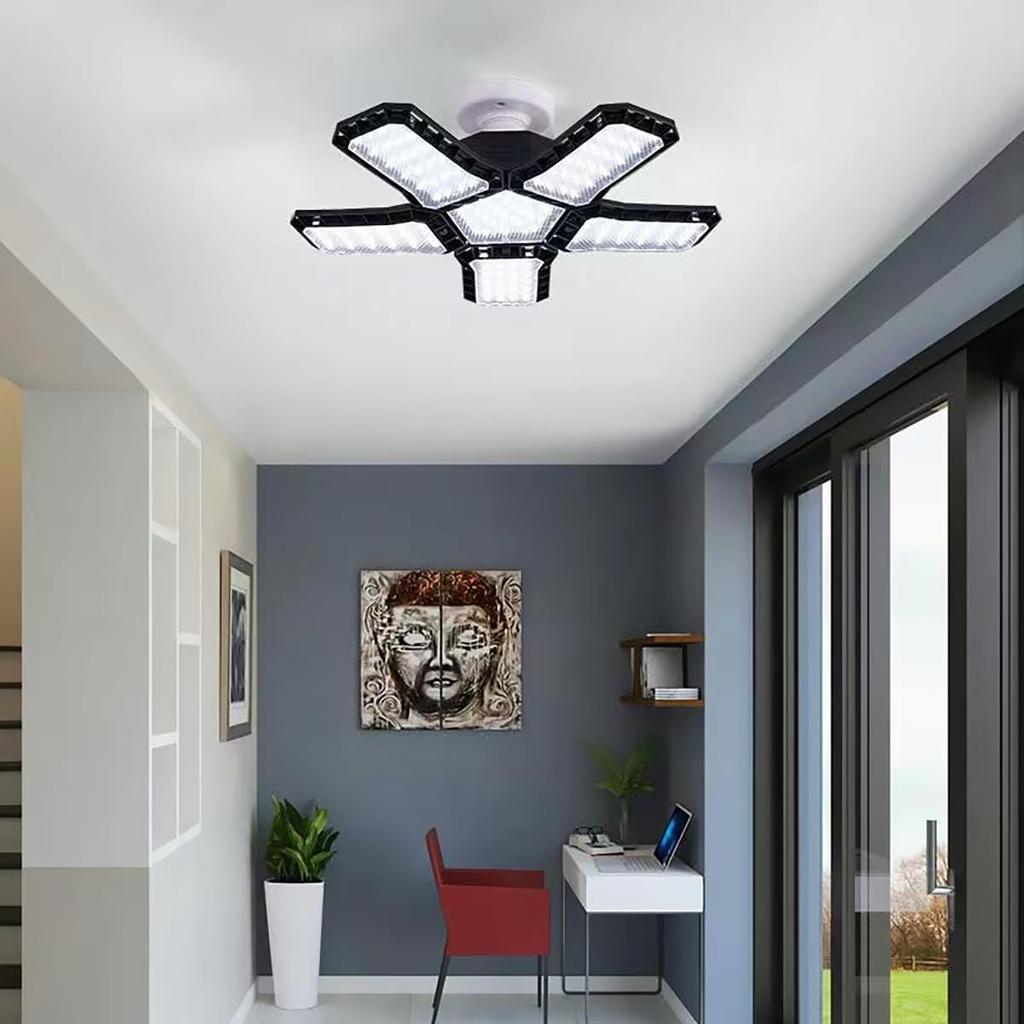 MGOXO Garage Light 100W LED Ceiling Light Energy Saving Pendant Light High Power Super Bright 6500K Daylight White Foldable Transformable Ceiling