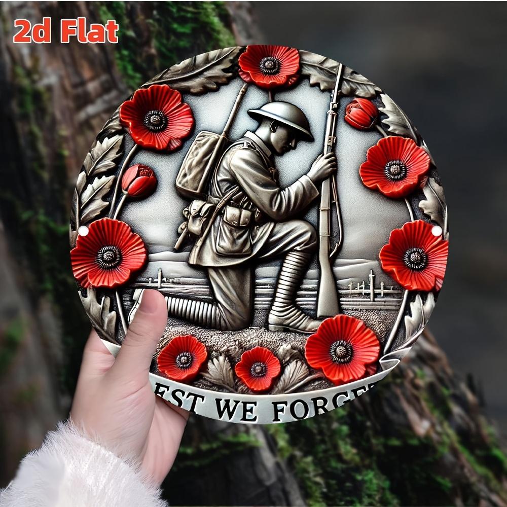 

Commemorating Sacrifice & Glory Sign. Waterproof aluminum decor for home, office or bar. чистый