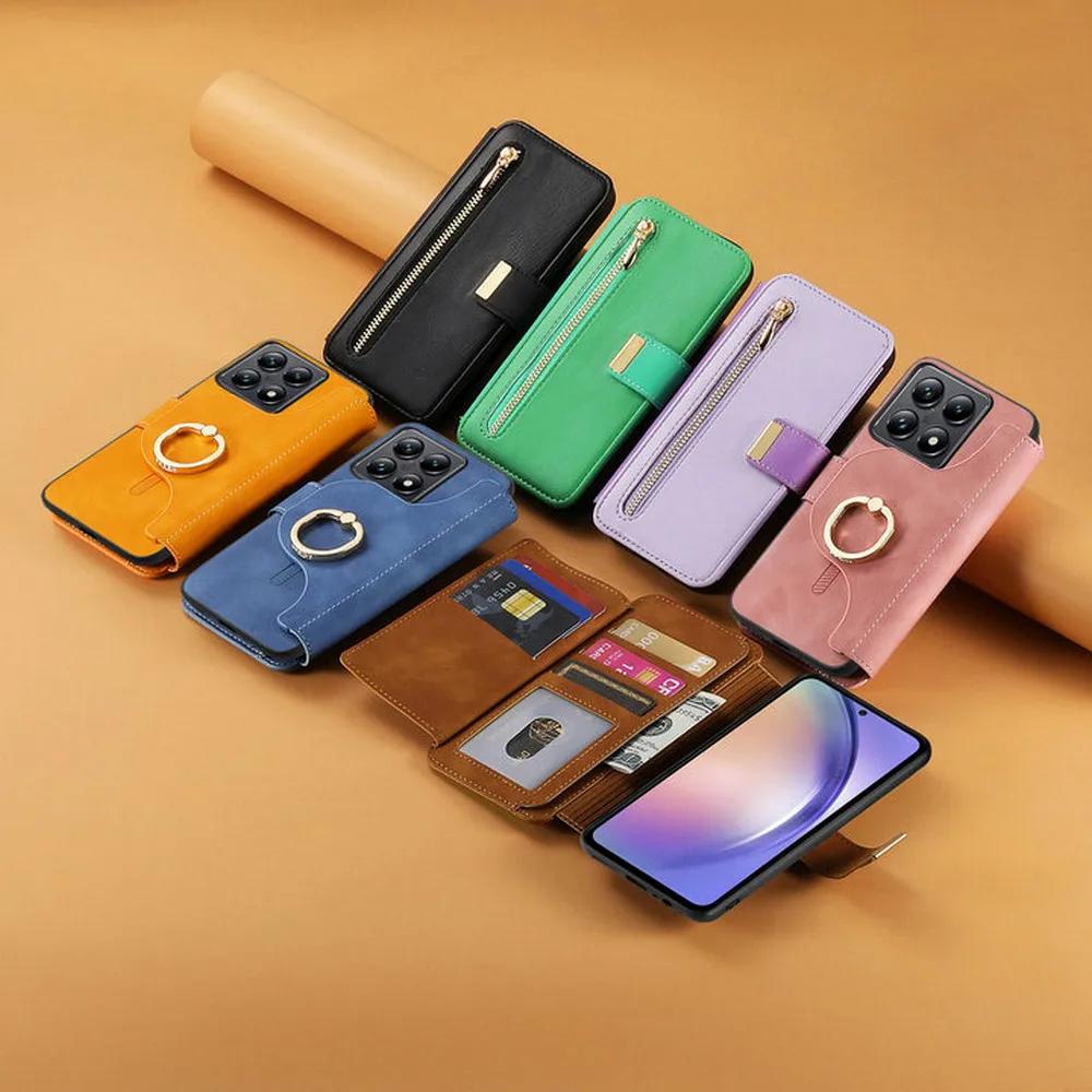 Für Xiaomi 15T 14T 13T 14 Pro 5G 2-in-1 Abnehmbare Leder Reißverschluss Geldbörse Hülle Für Xiaomi 17 Handyhülle Mi 13T 14T 15T 15 Hülle