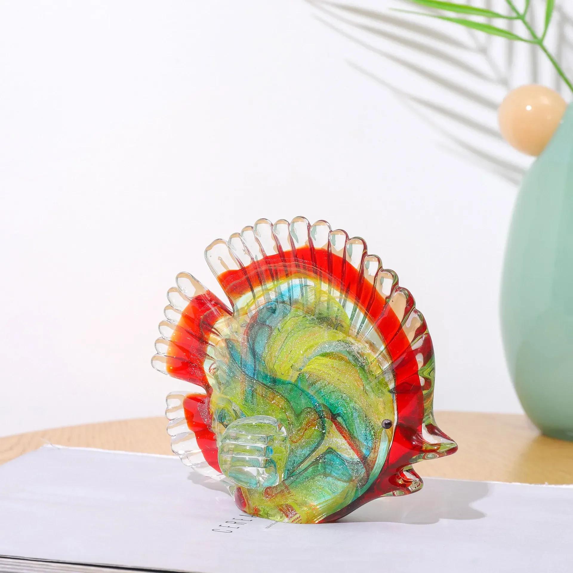 

3 красочных хрустальных стеклянных фигурки рыб-клоунов, миниатюрные выдувные вручную скульптуры рыб, аксессуары для домашнего декора, рождественский подарок