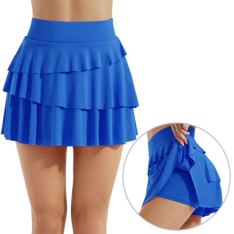 High Waisted Sports Cake Short Skirt High Top Sports Egg Pure Color Cake Skirt