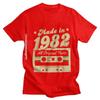 Mens Graphic Print Cotton T-Shirt 1982 Born Streetwear Tee Casual Short Sleeve