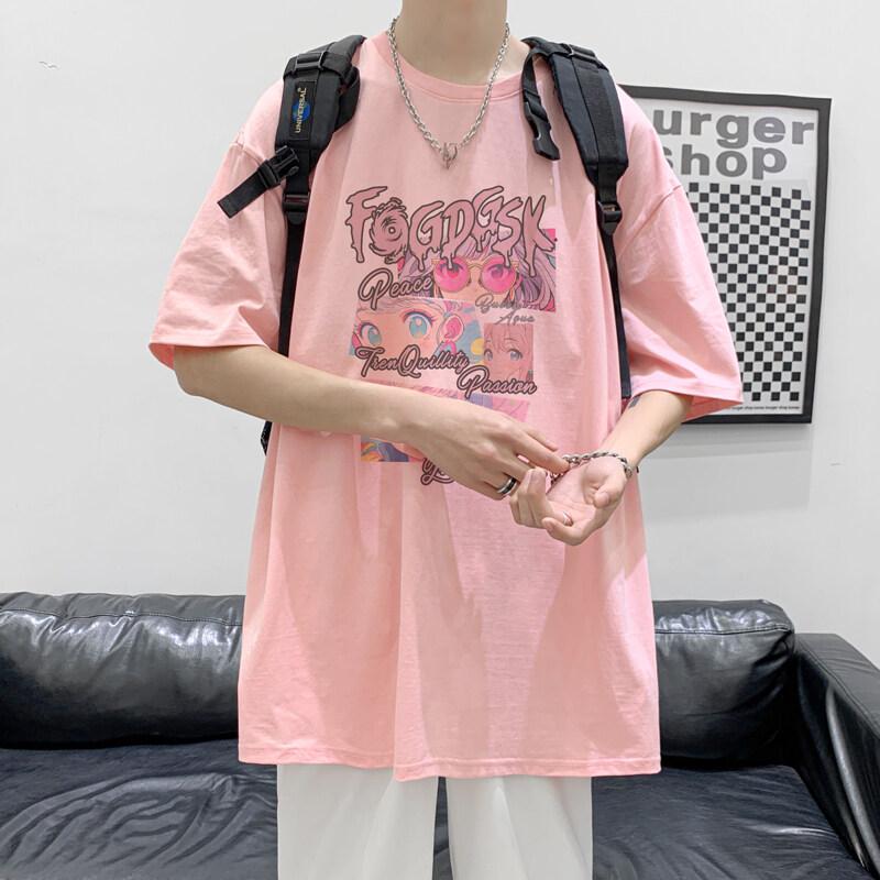 Unisexs Cotton Tshirts White 5XL Unisexs Oversized T Shirt Summer Casual Wear Letter Anime Print Tee Shirts for Unisex Male Clothes