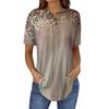 Korte Mouw Dames Tops Zomer T-shirts Bloemenprint V-hals Casual Basis T-shirt Knopenhemden Tuniek Tops