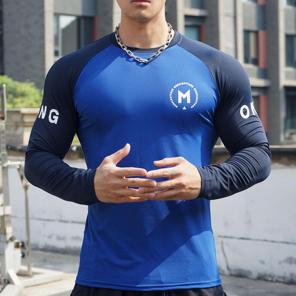 Men's Autumn Training T-Shirt: Short Sleeve, Colorblock, Elastic Sportswear for Basketball & Running