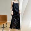 Women's Spring/summer Silk Satin Halter Mid-length Dress Loose-fitting with An Elegant Commuter Dress