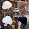 Warm Women's Winter Hat Fluffy Fur Bucket Hat For Women Plush Fisherman Hat Thicken Cold Snowy Day Panama Cap