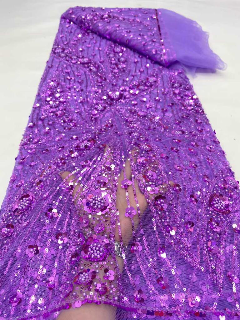 African Nigerian Groom Tulle Lace Fabric 2026 High Quality Sequins Embroidery Beaded Nigerian French Wedding Party Dress 5 Yards