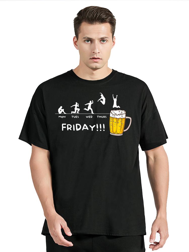 Beer Week Monday To Friday Weekend Funny T-shirt O-neck Unisex Tops Tees Casual Cotton Tshirt New Fashion Streetwear T Shirt... S разноцветный