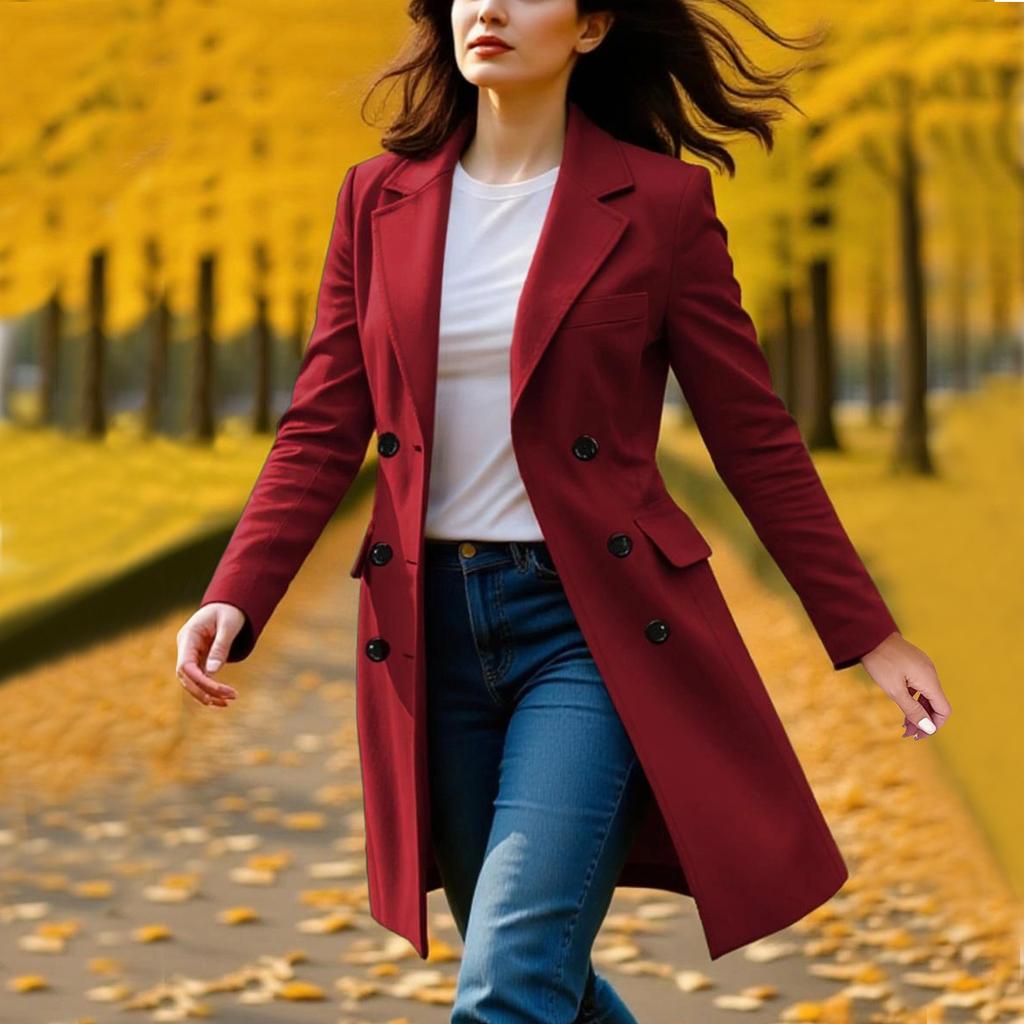 Mäntel für Damen Einreihiger Trenchcoat Mode A-Linie Herbst Winter Jacken