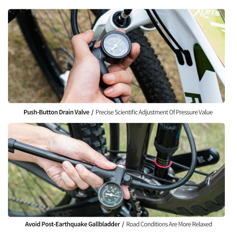 BOLANY Air Shock Pump for Bike Fork Max 300psi Air Suspension Portable Bike Inflator Bicycle Hand Pump with Pressure Gauge