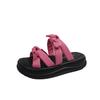 Fashion Aphixta Sweet Butterfly Knot Sandals Chunky Heel Platform Slippers Woman Slides Women Shoes Rose Red Slippers Slides Shoes