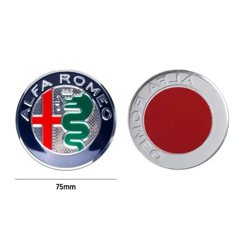 For Alfa Romeo 2026 Hot Sticker 5 Colors 75mm Car Front Hood Emblem Logo Rear Trunk Badge for Alfa Romeo 159 147 Giulietta Stelv