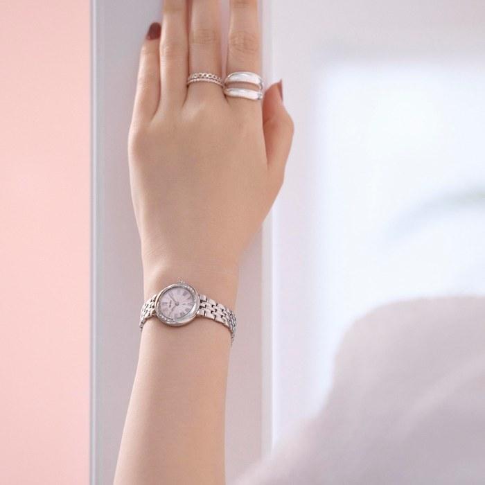 Seiko Lukia SSWA001 Grow Ladies Watch, Japanese Quartz, Lab-Grown Diamond Case, Pink Dial, Stainless Steel