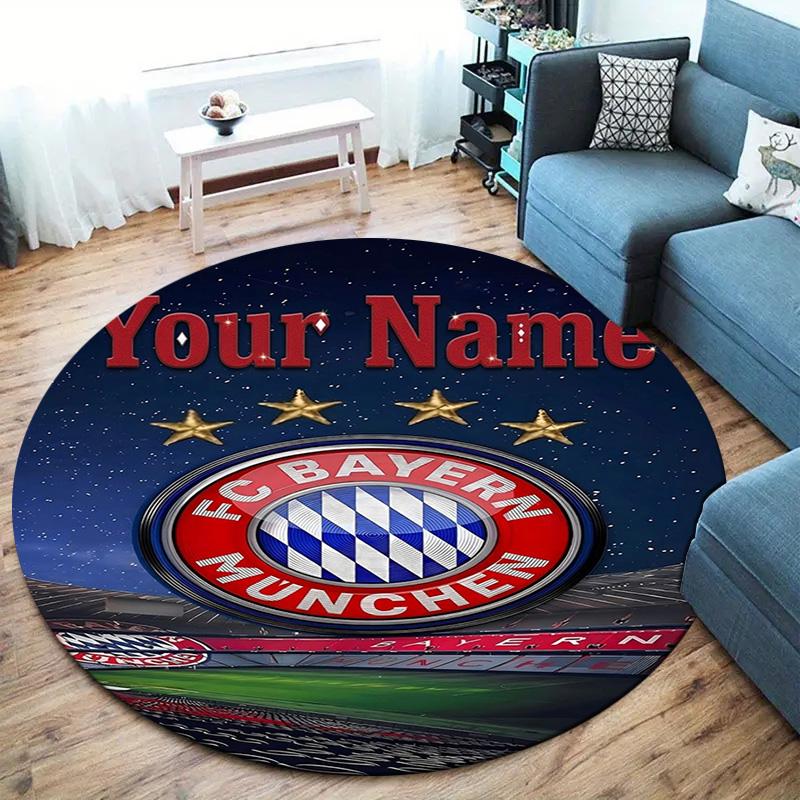 Bayern Munich Fan Gear Custom Name Round Area Rug Carpet Rug For Living Room Bedroom Sofa Playroom Decor Nonslip Floor Mat