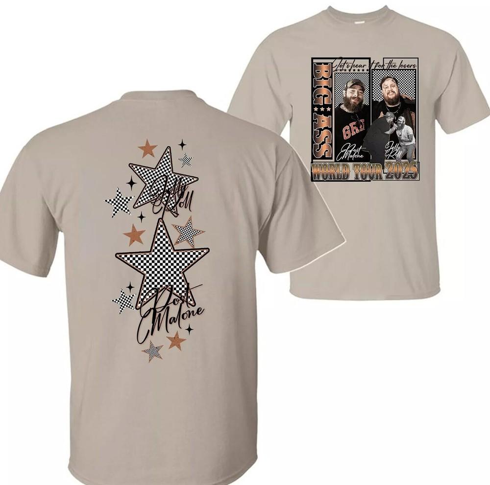 Футболка POST MALONE, Футболка The Big Ass Stadium Tour 2025, Футболка рэпера Jelly Roll. S