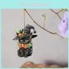 Flat Surface Acrylic Pendant With Halloween Cat Pumpkin Design For Auto Decor