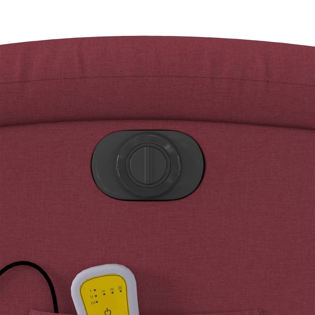 Electric Massage Chair Burgundy Fabric