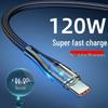 120W Super-Schnellladekabel Typ-C, transparent, für Huawei Honor 6A - Geflochten für Langlebigkeit