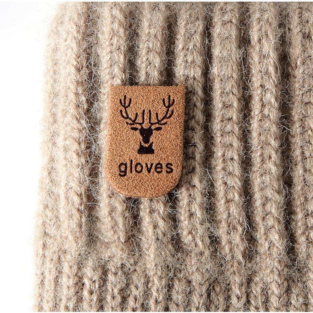 Elasticity Warm Finger Mittens Double Layer Warm Knitted Gloves Fashion Gloves  Boys Girls