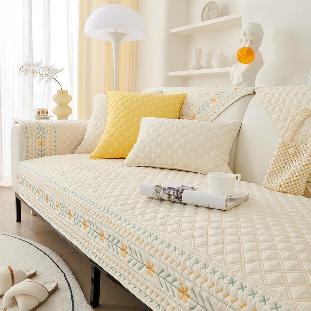 Fresh Sofa Cushion Straight Backrest Anti-Slip Sofa Cover Four Seasons Universal Sofa Towel