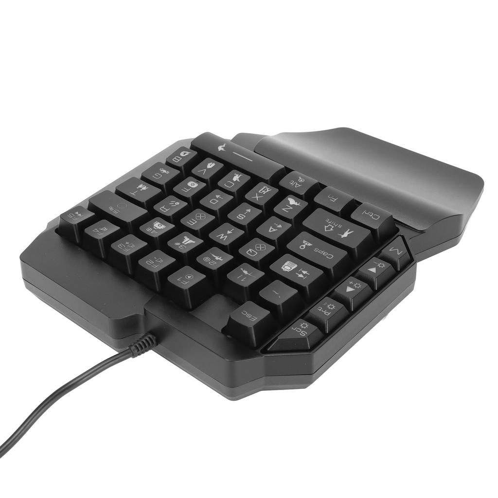 One Handed Gaming Keyboard USB Ergonomic Design RGB Backlit Plug and Play Half Keyboard for Computer Gaming