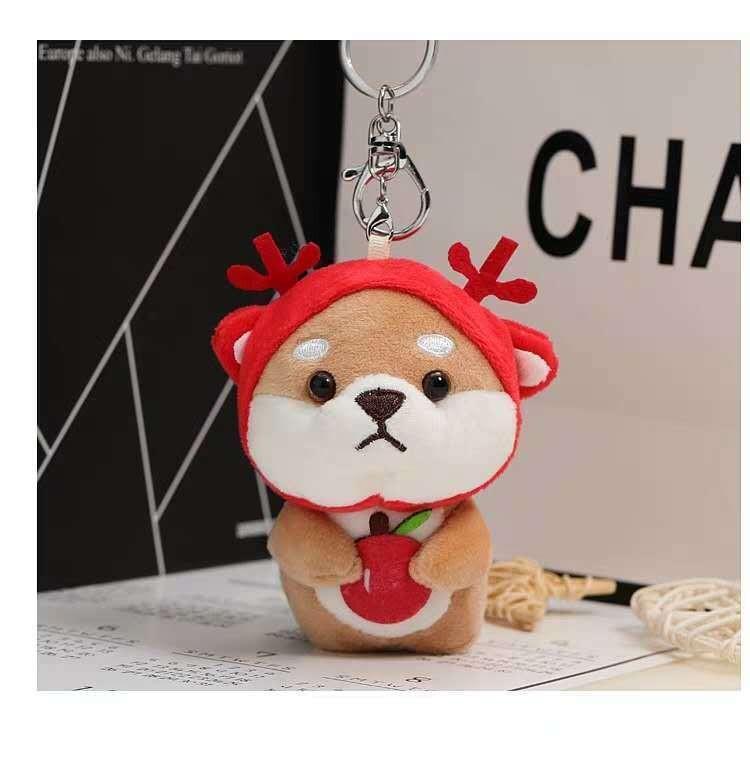 Adorable Akita Plush Dog Keychain Cartoon Shiba Inu Doll Soft Toy For Bags And Gifts