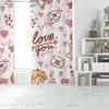2 pieces - Valentine's Day LOVE- Printed curtain 100% polyester, suitable for home decor (excluding light poles)