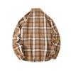 Autumn Men'S Abraded Thickened Plaid Long Sleeve Shirt Men'S Casual Shirt Jacket