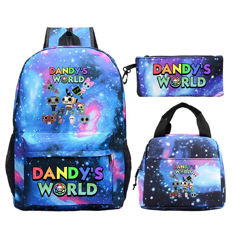 Dandy's World Game Merchandise Printed Children's School Bag Set Teen Backpack Three-piece Set