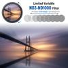 NEEWER 72mm Variable ND Limited Stop Neutral Density HD Optical Nano Aluminum Frame Filter, ND3-ND1000, 1.5-10 Filter, Glass, 30-Layer Double-Sided