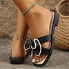 Fashion Female Shoes On Sale 2024 New Black Butterfly Knot Women's Slippers Luxurious Beach Slides Fashion Wear Outside Ladies Slippers