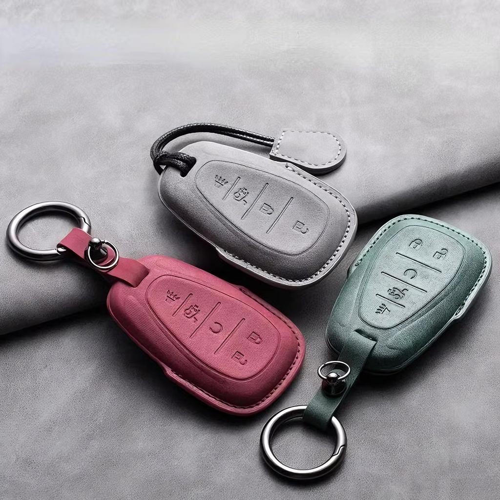 Car Key Case Cover Protective Shell For Chevrolet Chevy Malibu Camaro Cruze Traverse Spark Equinox Sonic Volt Suede Car Keychain