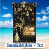 Christmas Theme Beach Towel Personalized Custom Name & Text Soft Quick Dry Beach Towel for Swimming Travel