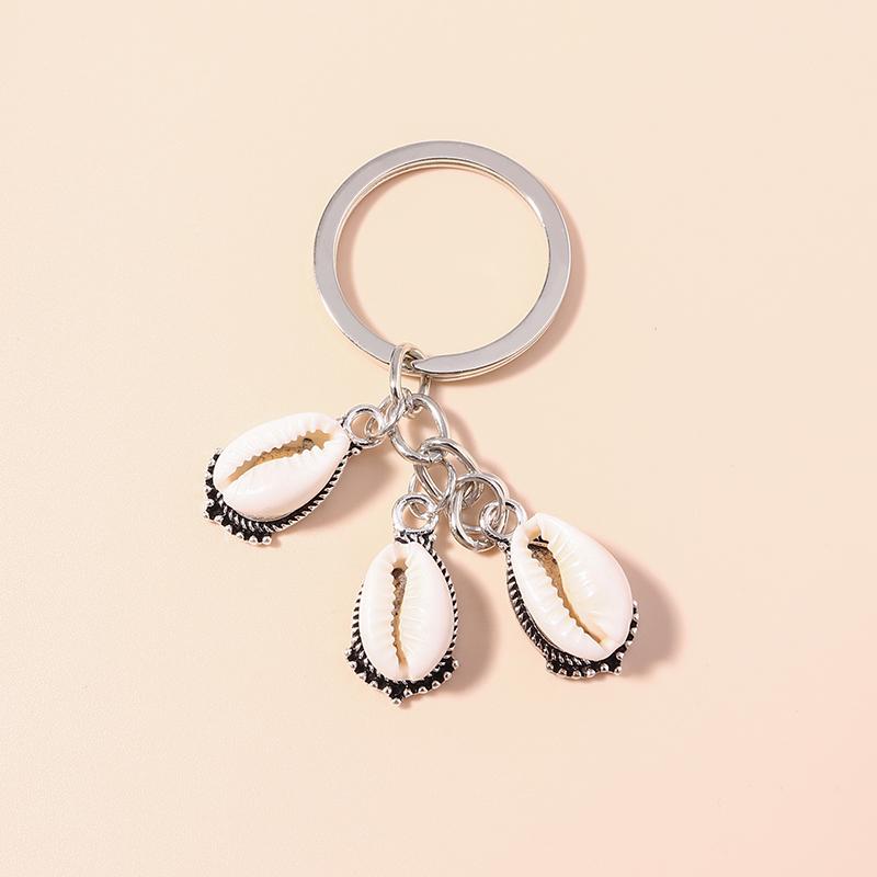 Fashion Pearl Shell Starfish Keychain Y2K Crystal Key Ring Pendants for Women Girls Handbag Decor DIY Summer Beach Jewelry Gifts
