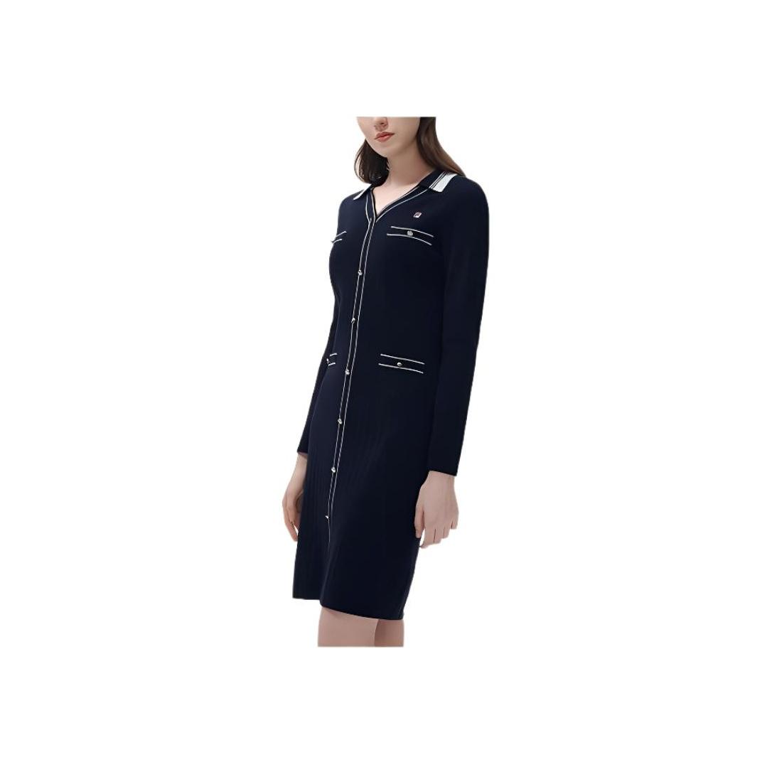 

New FILA Long Sleeved Dresses Women s Blue F11W311308F-NV L