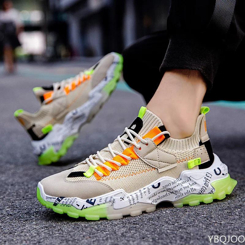 New Men Casual Sports Shoes High-quality Low-cut Socks Shoes Thick-soled Old Dad Shoes Breathable Comfortable Men Running