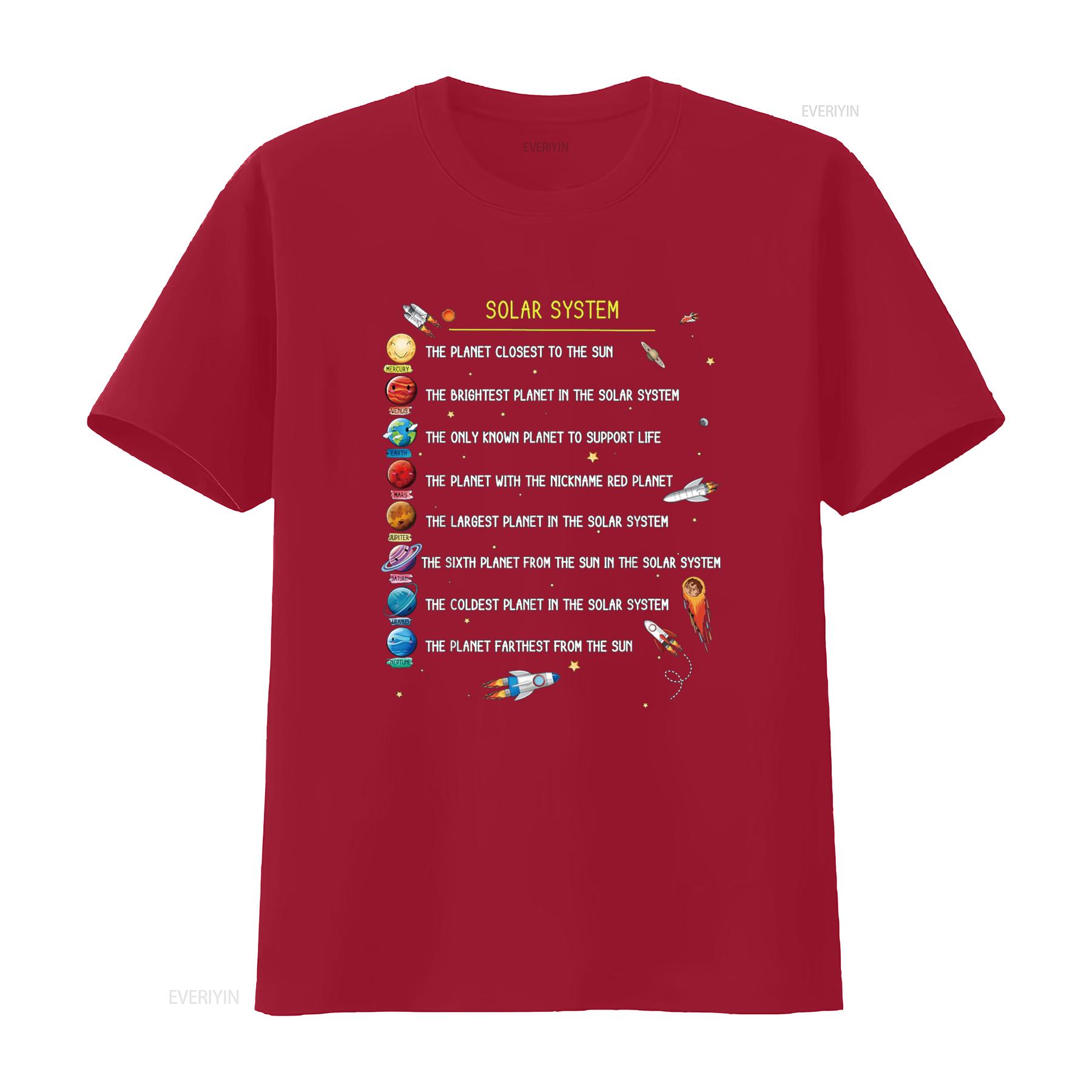 Planets Solar System Outer Space Science Boys Girls Kids T Shirt vintage Washed homme graphic Breathable Comfortable fashion S