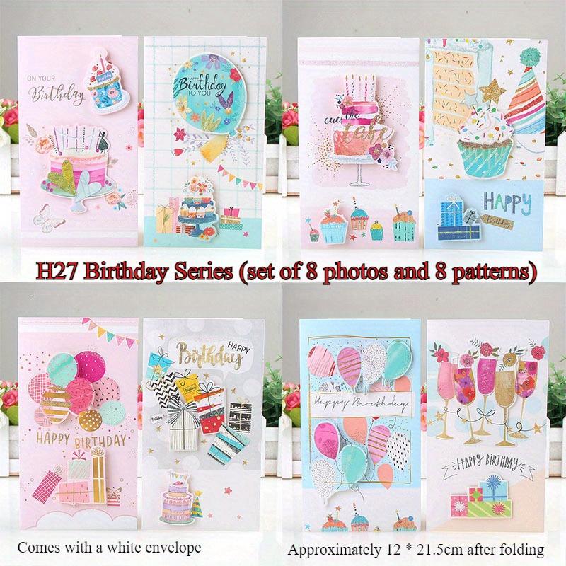 

Colorful Birthday Cake Greeting Cards with Envelopes- Versatile for Valentine S Day,Christmas, Engagement, Wedding Celebrations