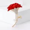 Mother's Day Enamel Carnation Brooch for Women Unisex Botanical Flower Pins Event Funny Luxury Gifts New Year Friends Decoration