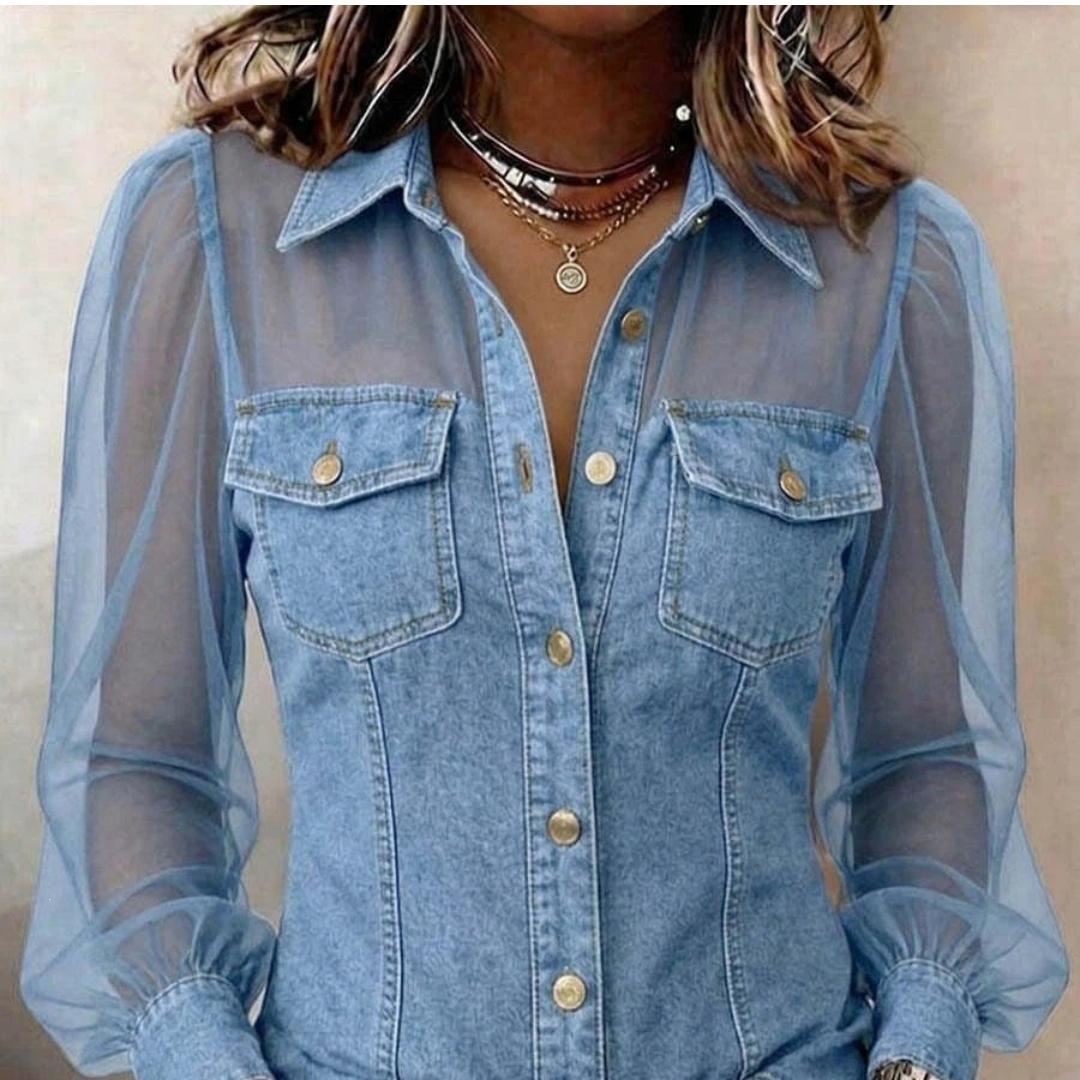 V-neck Lace Long Sleeved Top 2XL