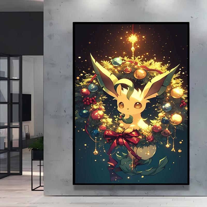 Canvas Wall Art Pokemon Pikachu Poster Prints Cute Cartoon Character Picture Classic Living Room Home Decoration Christmas Gift