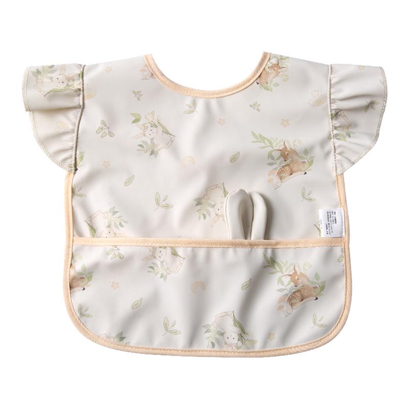 Waterproof Sleeveless Baby Feeding Bib - Lace, Stain-Proof Coverall for Infants & Toddlers