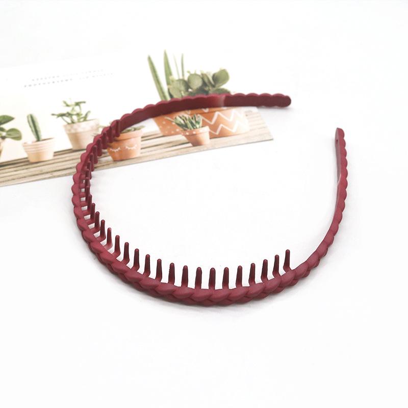 Buntes, wellenförmiges koreanisches Zahnkamm-Haarband - Rutschfest, schonend zum Haar, Bequemer Sitz, Ideal zum Bändigen von Babyhaaren.
