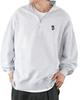 IMPROMES SIDEWAY STANCE Men's Half-Zip Fleece Sweatshirt with Embroidered One-Point Design, 70220, A-Ash