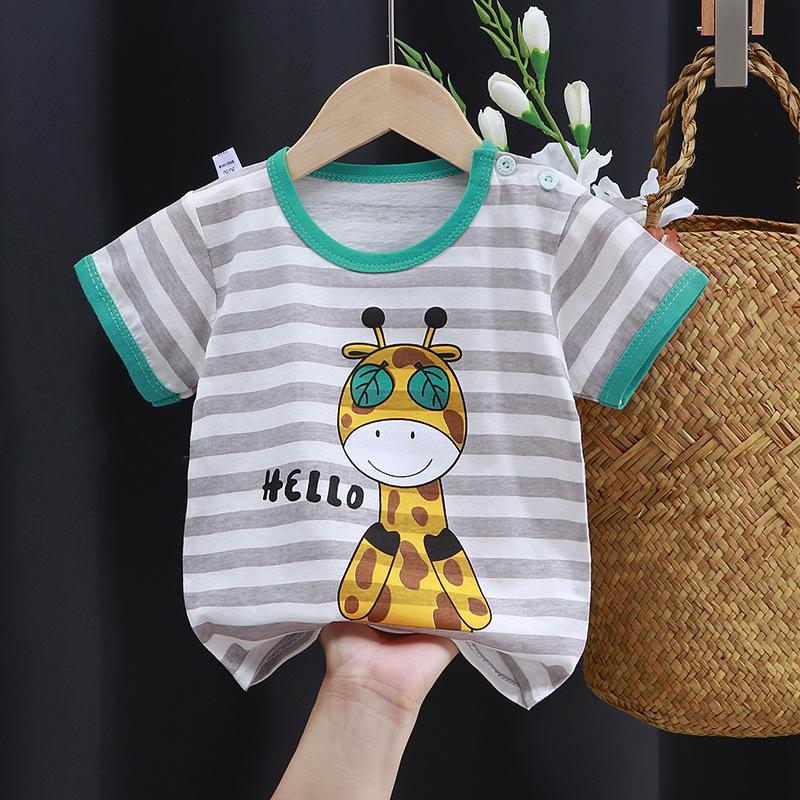 Kinder-Cartoon-Baumwoll-T-Shirt: Kurzärmliges Sommeroberteil für Jungen & Mädchen, Neuer koreanischer Stil