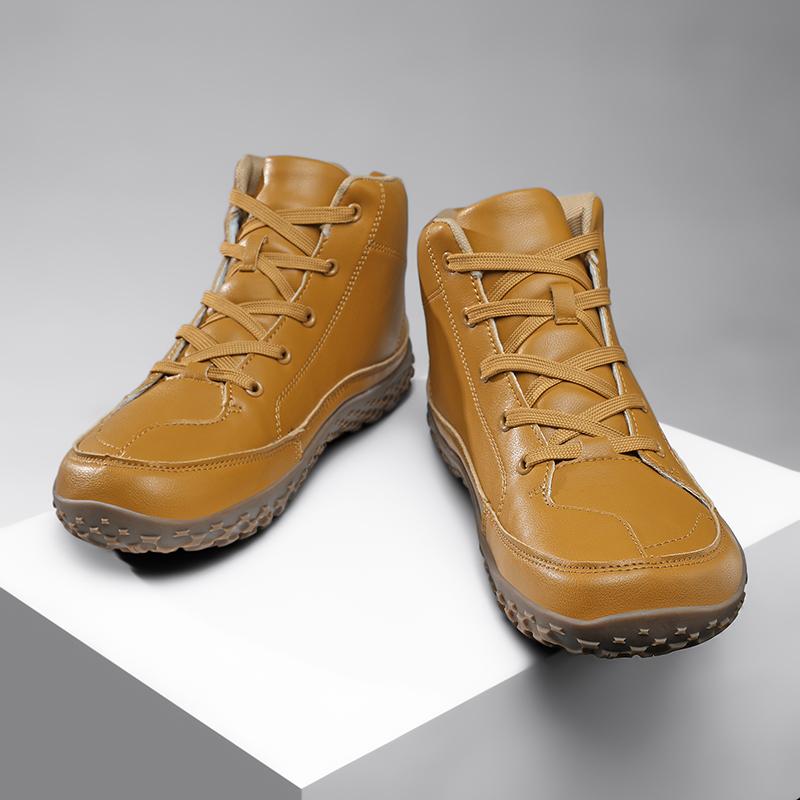

Casual Sneaker Winter Sport Shoes for Men Leather Shoes Hiking Boots Wear-resistant Outdoor Boots Soft and comfortable Non-Slip 48 жёлтый