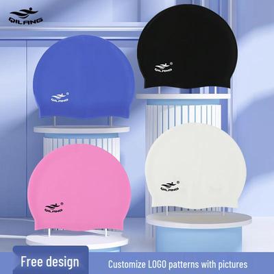 Custom Silicone Swim Cap with Logo, High Elasticity, Universal Fit for Children and Adults, Waterproof with Ear Protection
