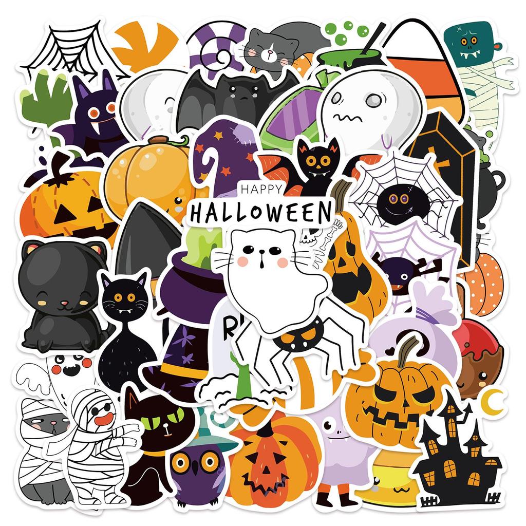 13-Piece Halloween Waterproof DIY Graffiti Stickers for Luggage and Computers