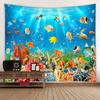 Arazzo Wonderland Oceanico Colorato Vivacemente e Sorprendentemente Dettagliato Arte Murale per una Dichiarazione di Arredamento Sottomarino